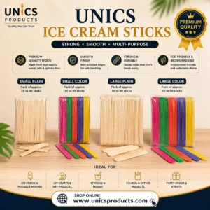 UNICS Ice-Cream Sticks -  Premium Quality Wood