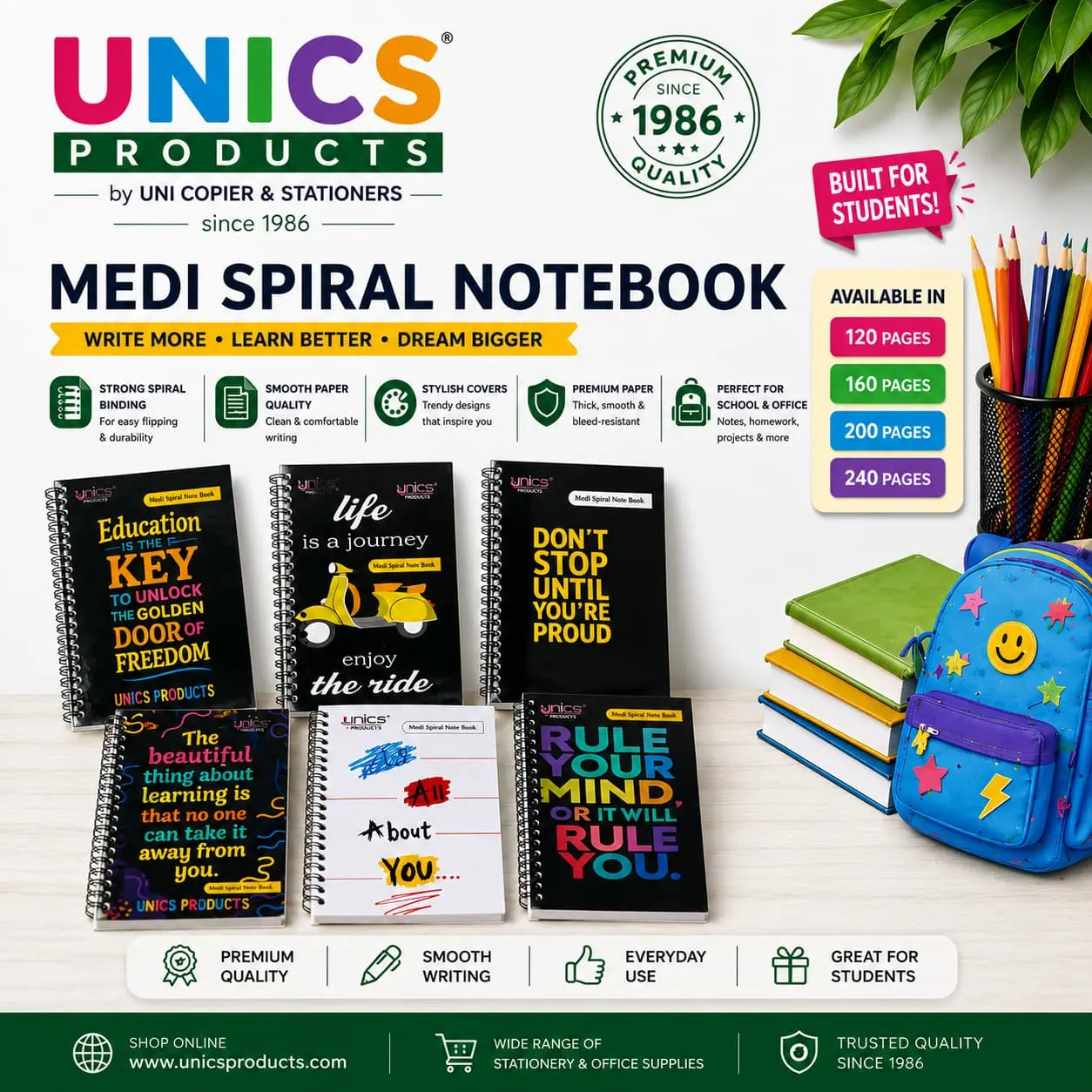 UNICS Medi Spiral Notebook