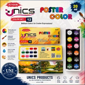UNICS Poster Color Set of 12 Colors - 20ml