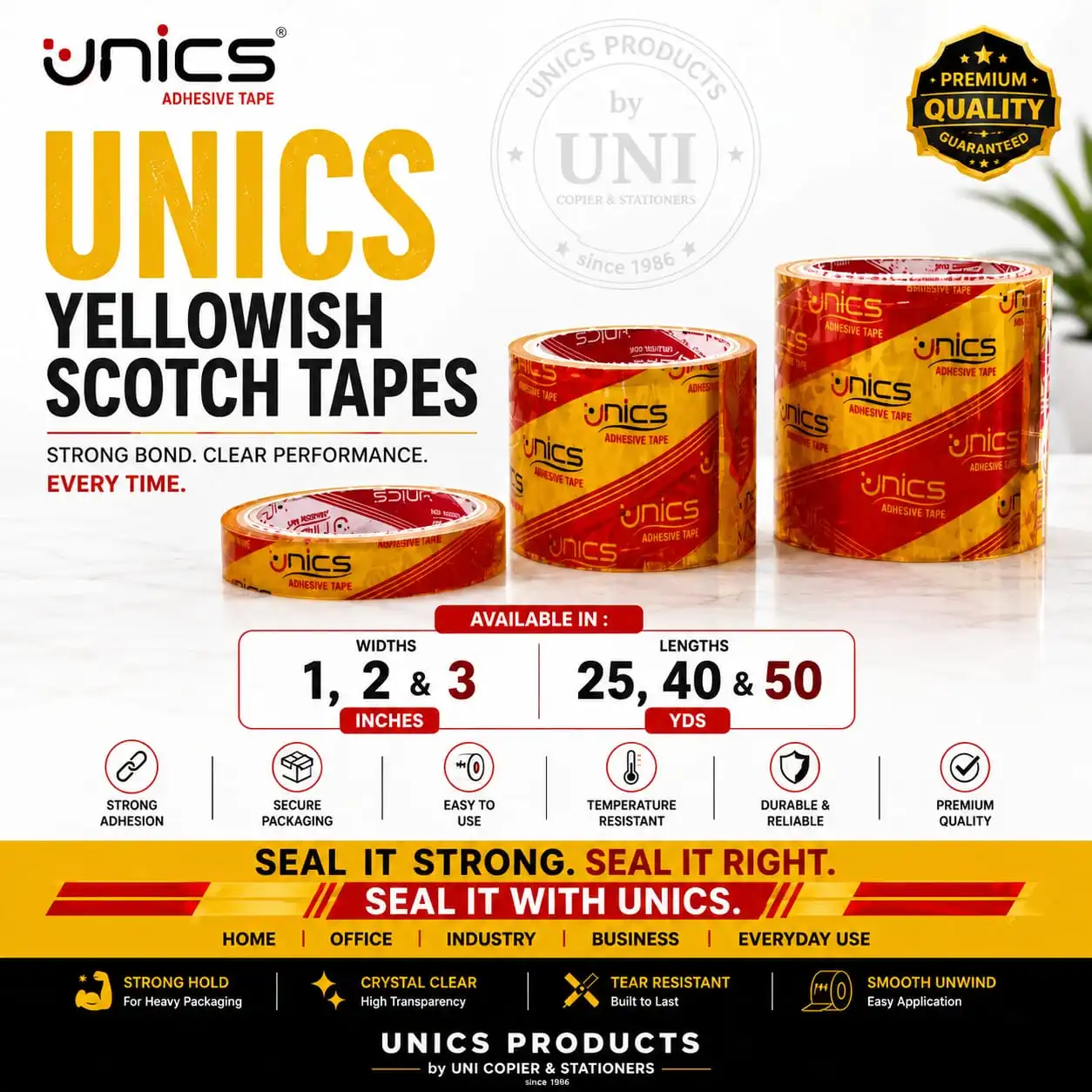 UNICS Yellowish Scotch Tapes