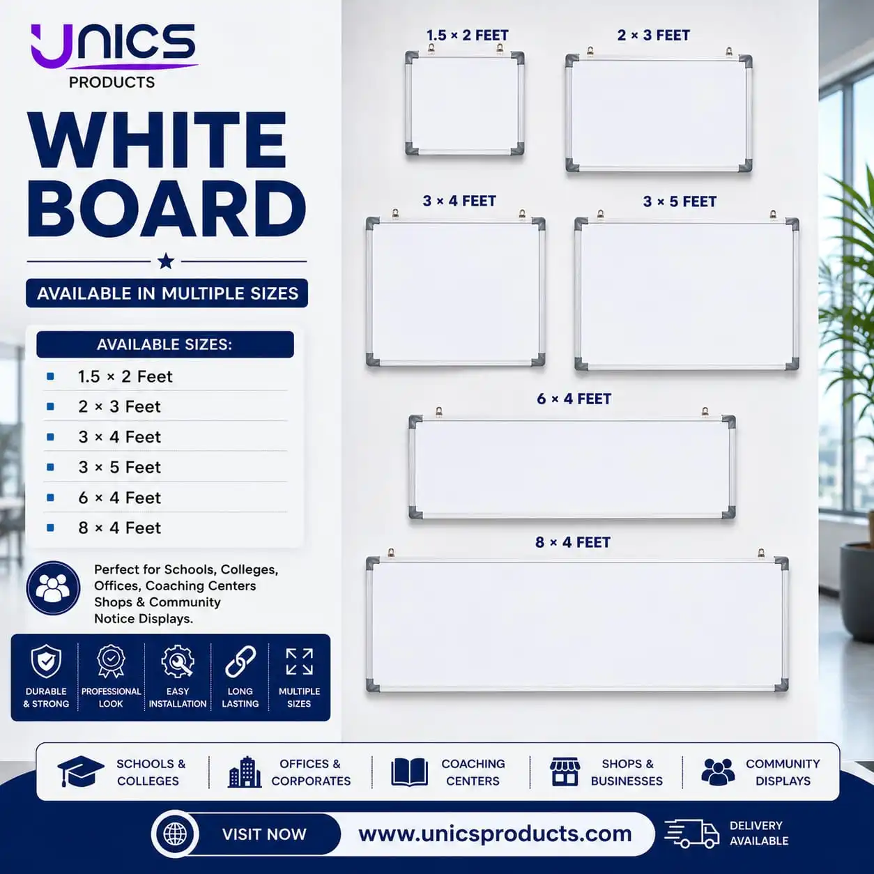White Boards - Smooth Wipe Surface