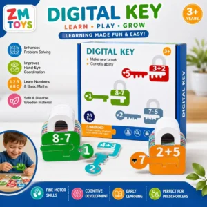 Educational Wooden Montessori Letter & Number Key Puzzle Game