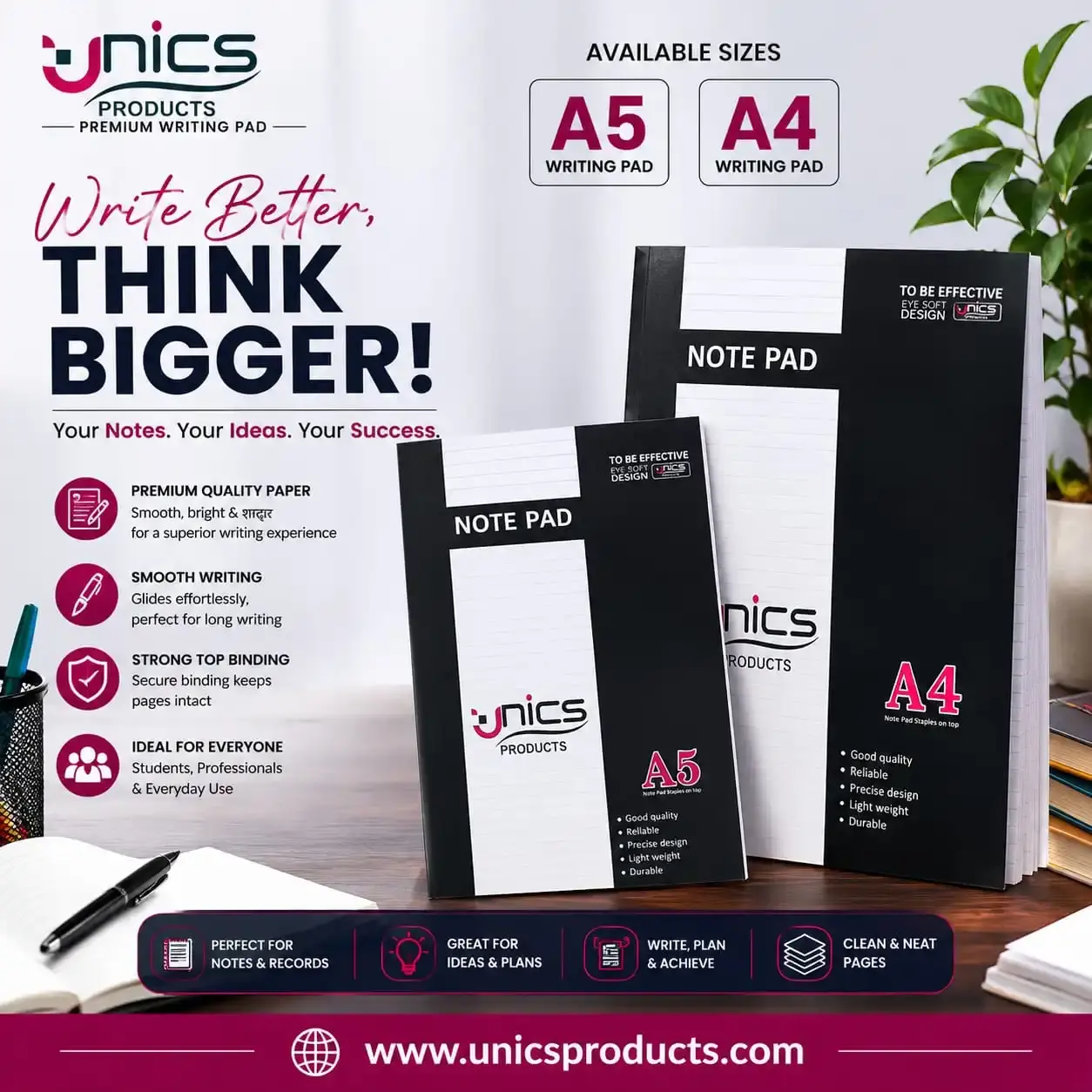 UNICS Premium Writing Pad