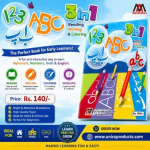 3-in-1 Learning Book – Reading • Writing • Coloring