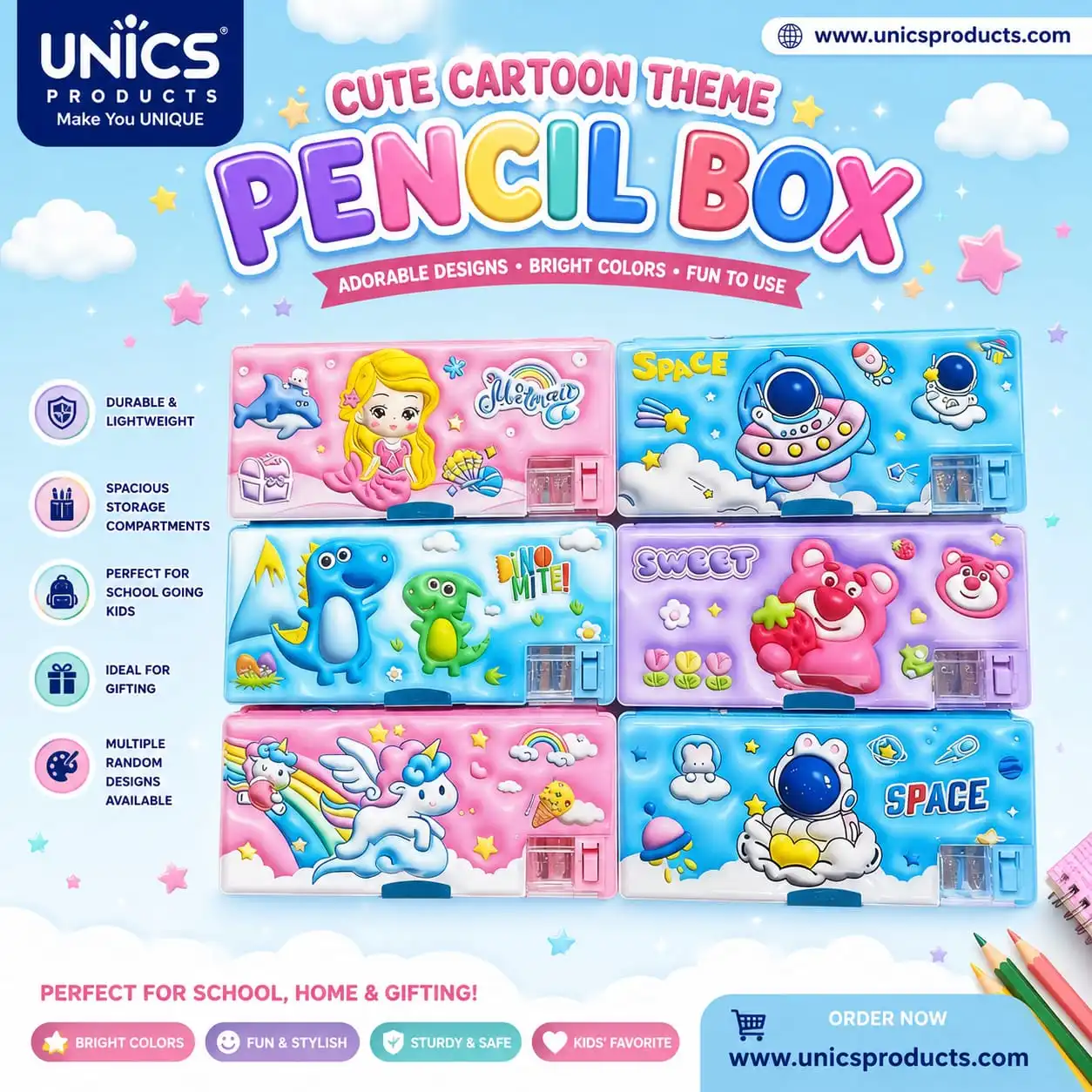 Cute Cartoon Theme Pencil Box