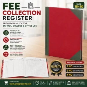 Fee Collection Register - Size: 15 × 10 Inches