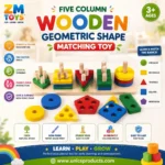 Five Column Wooden Geometric Shape Matching Toy