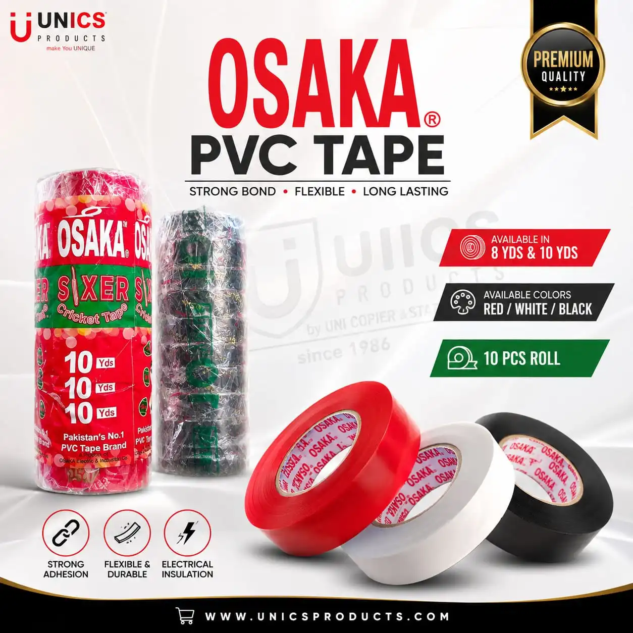 OSAKA Pvc Tape - 10 Pcs Roll