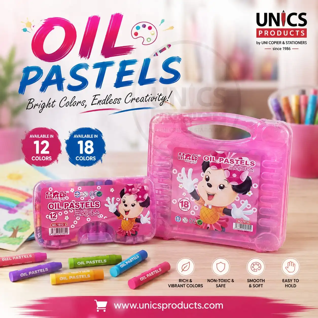 Oil Pastels with Vibrant Colors