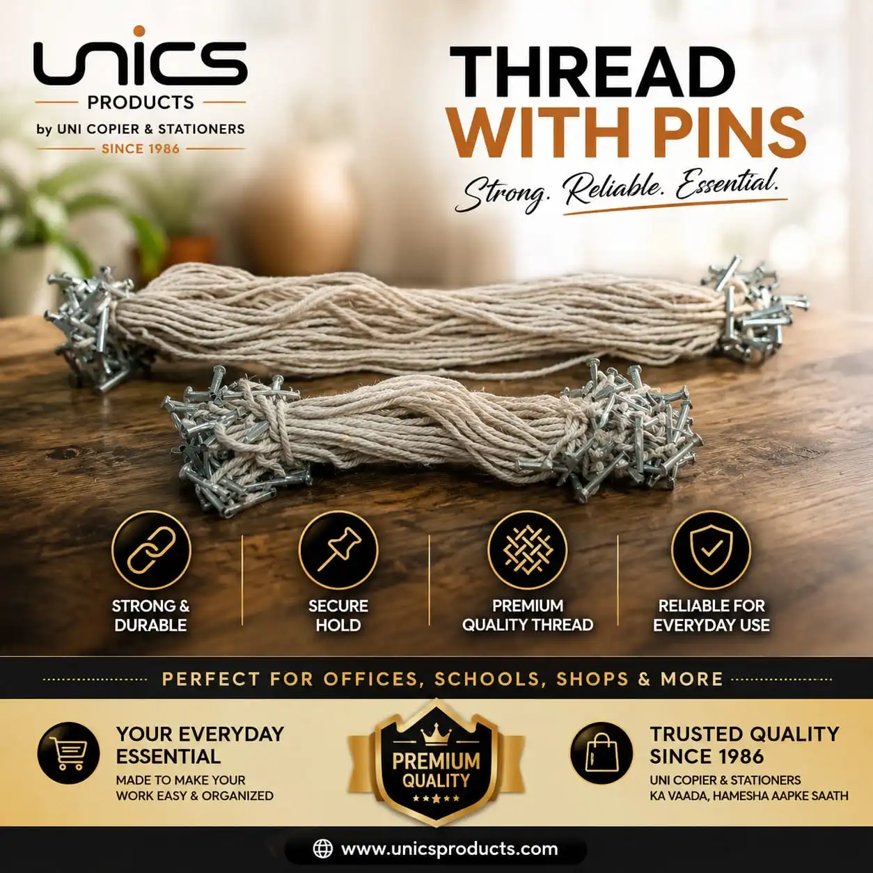 Premium Thread with Pins – Strong, Durable & Ready to Use