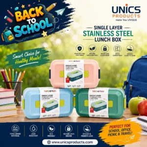 Single Layer Stainless Steel Lunch Box – Art No. 6743
