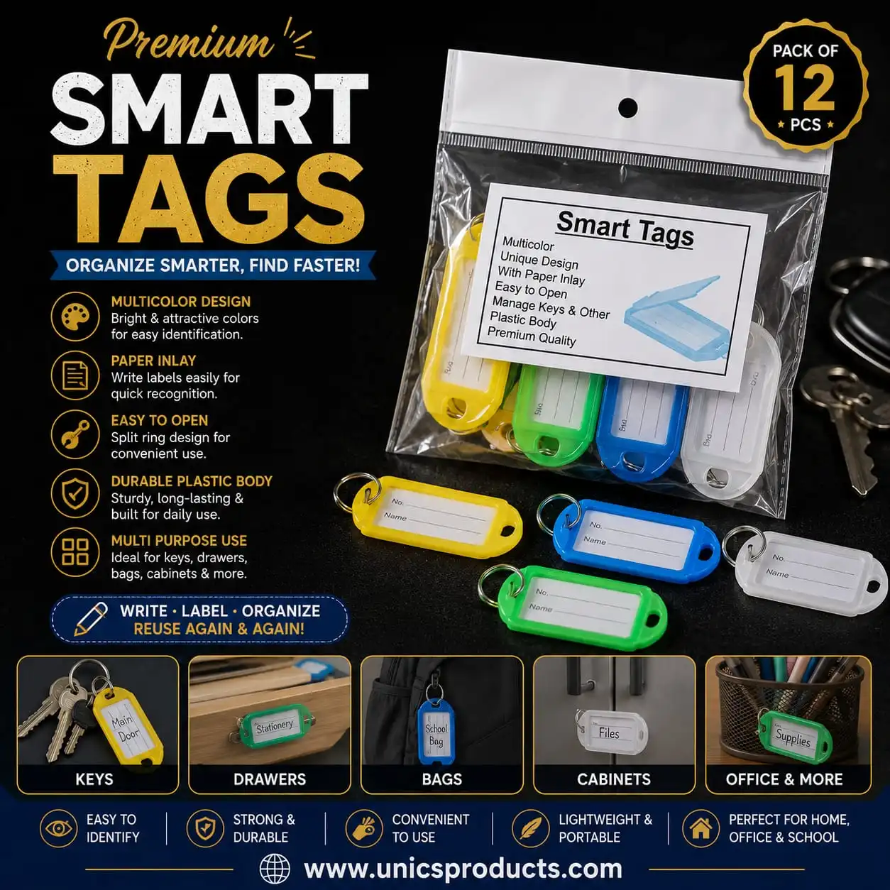Smart Tags - Pack of 12