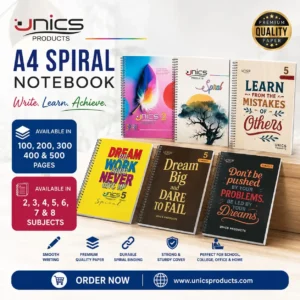 UNICS A4 Spiral Notebook