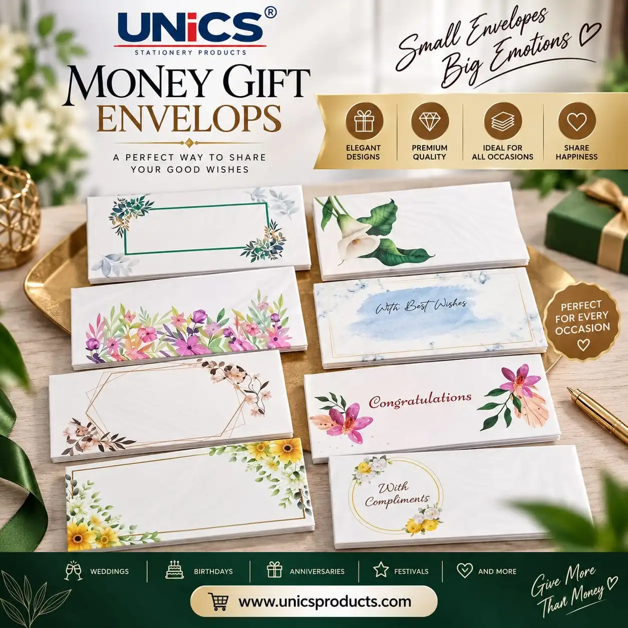 Money Gift Envelopes (Card Material) - Pack of 10 - Image 5
