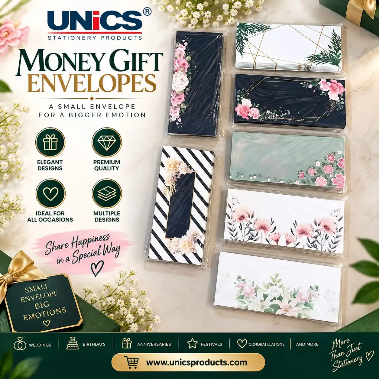 Money Gift Envelopes (Card Material) - Pack of 10 - Image 3