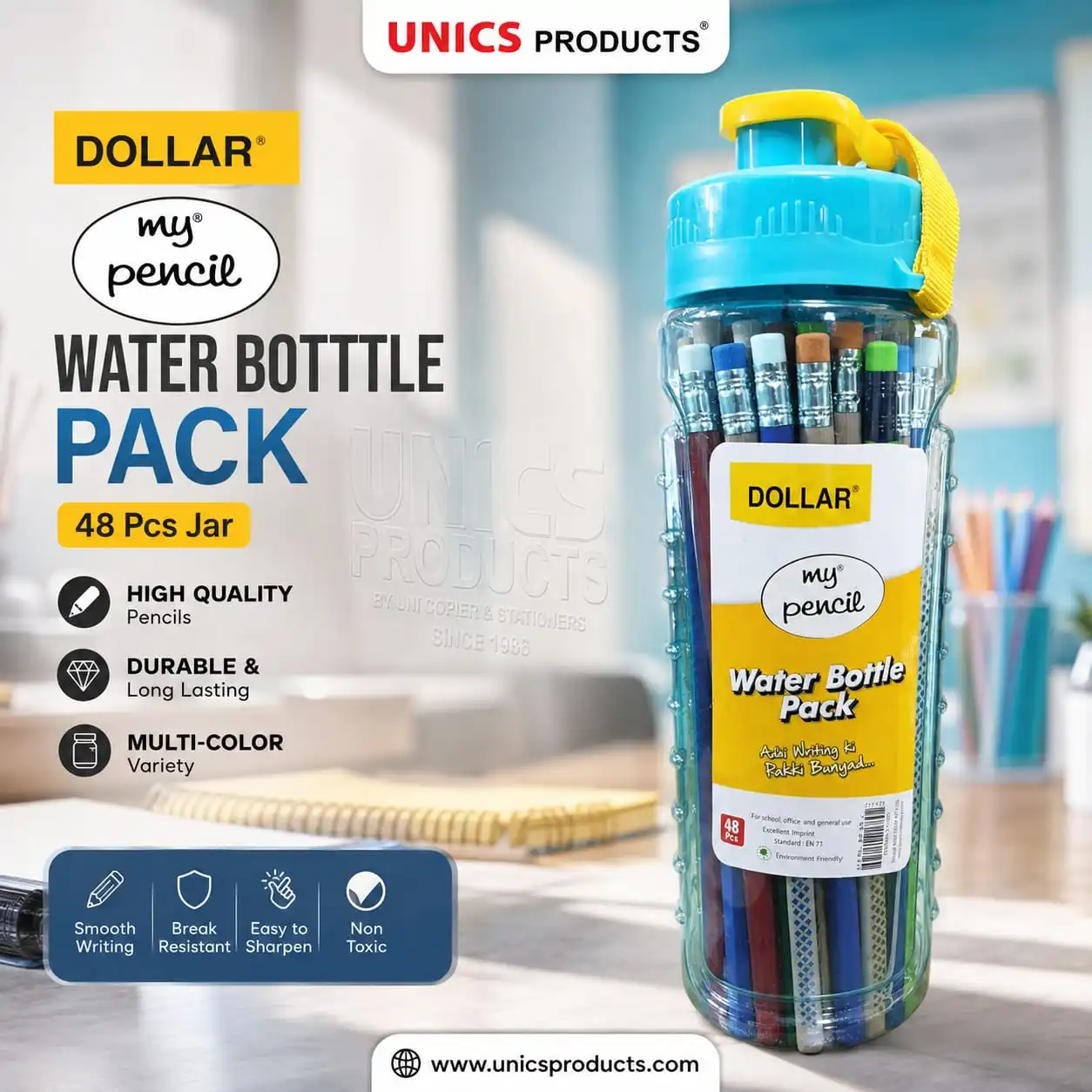 DOLLAR My Pencil – Water Bottle Pack (48 Pcs Jar)