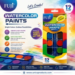 FUJI Watercolor Paints – 12 Colors Set
