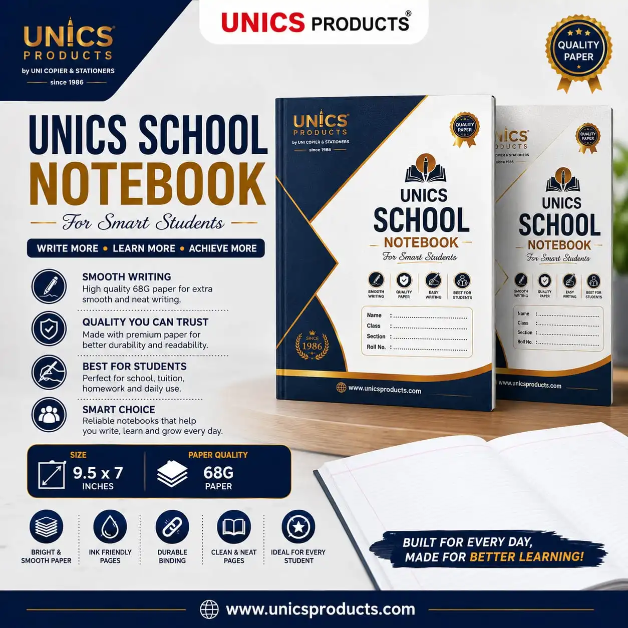 UNICS School Notebook
