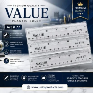 VALUE Plastic Ruler – Art #77 - Pack of 36 Ruler