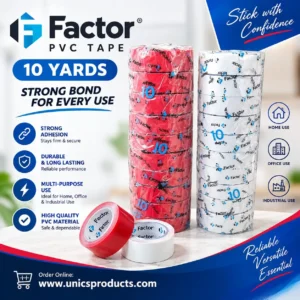 Factor PVC Tape – 10 Yards - 10 Pcs Roll