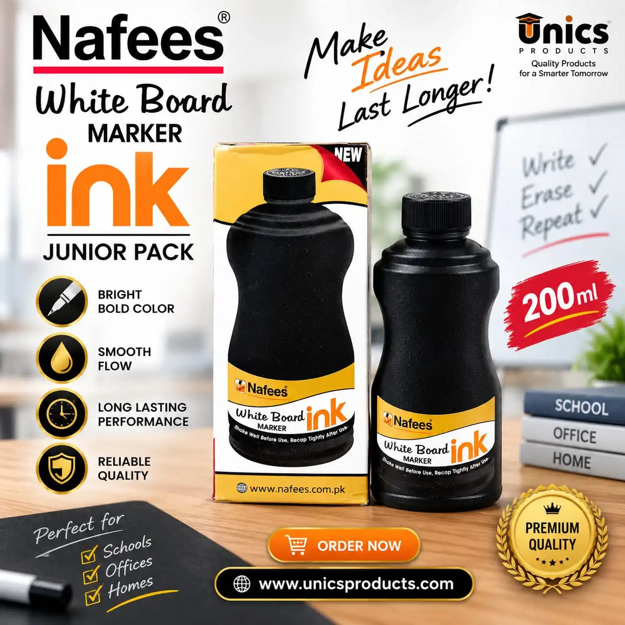 Nafees White Board Marker Ink – Junior Pack