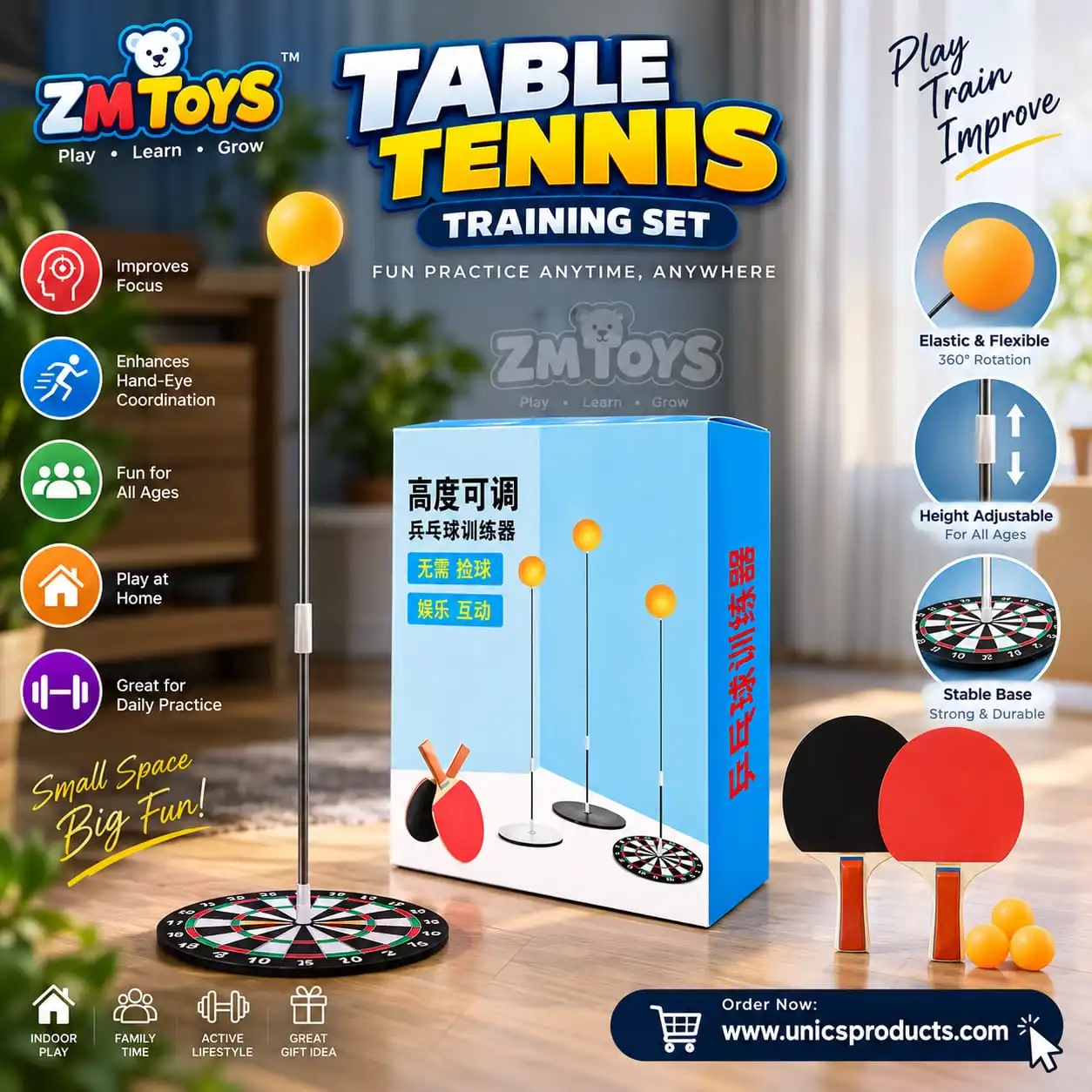 Table Tennis Practice Set – Wooden Racket