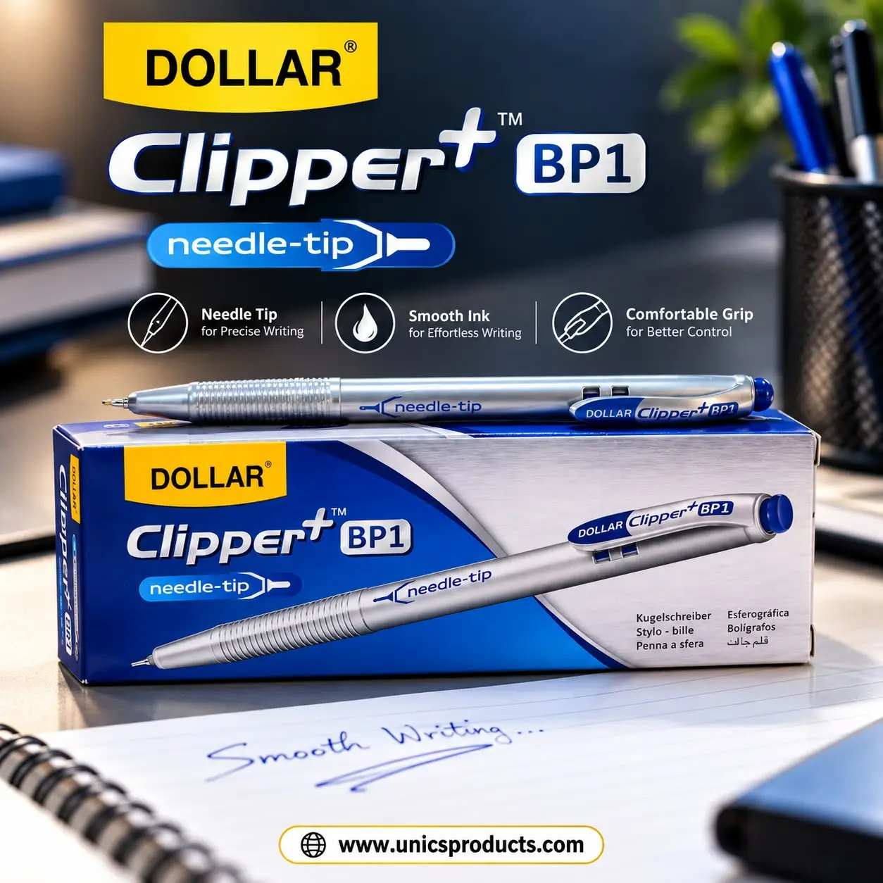 DOLLAR CLIPPER+ BP1 - Needle Tip – Silver Body - Pack of 10
