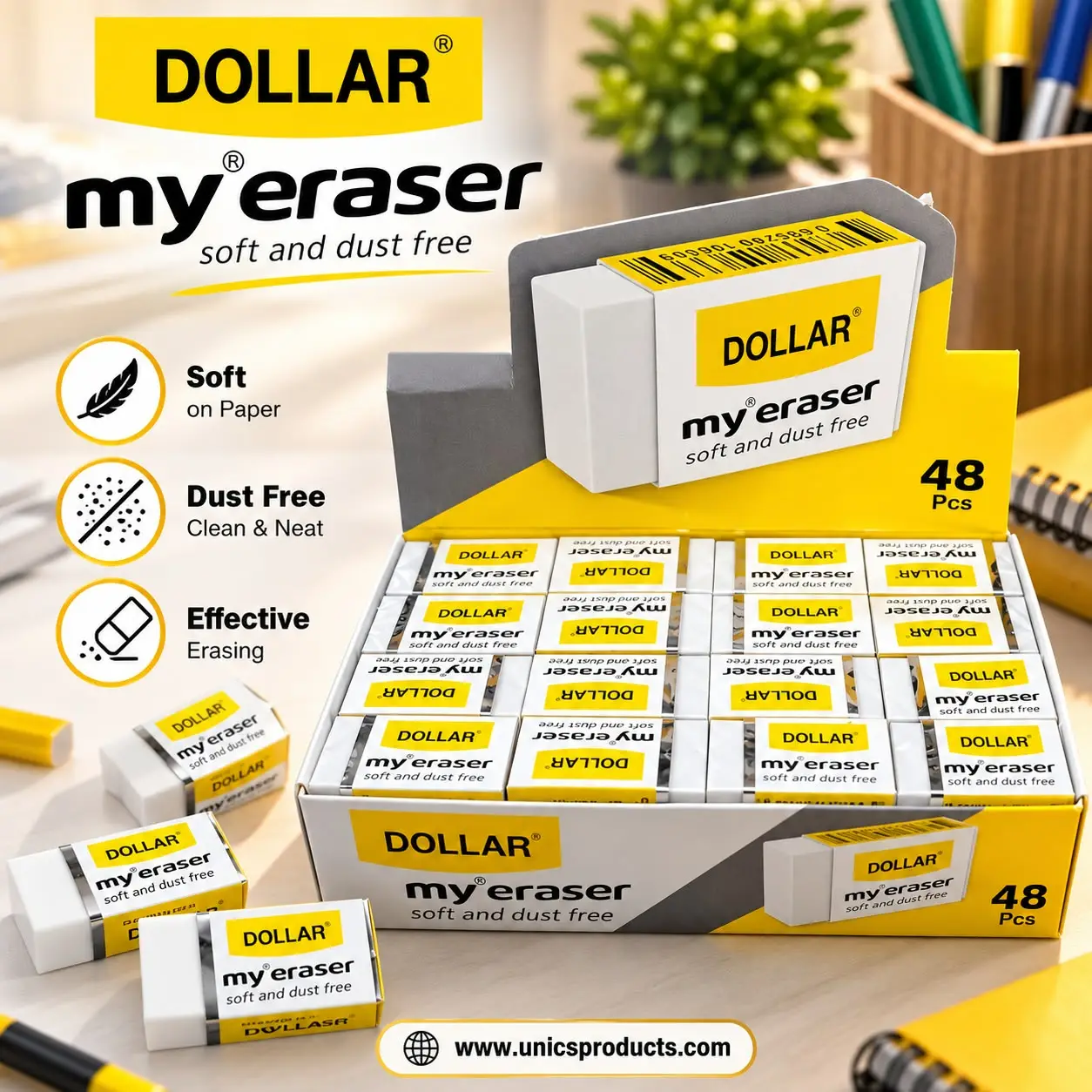 DOLLAR My Eraser #111- Box of 48 Erasers