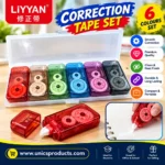 LIYYAN Correction Tape Set – 6 Colours