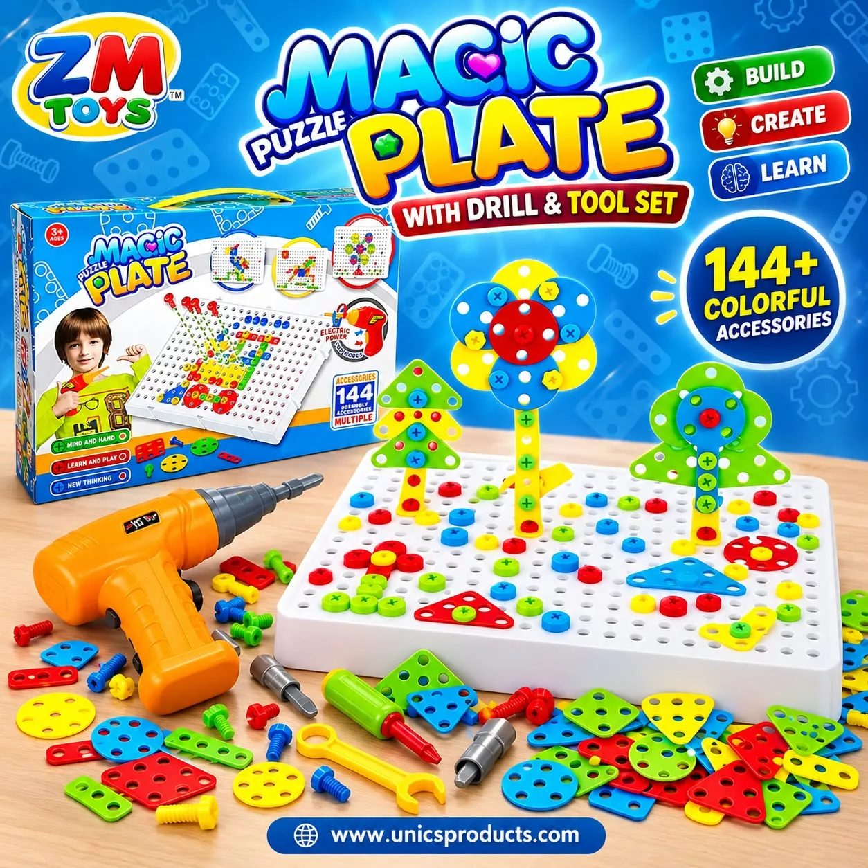 MAGIC PLATE WITH DRILL & TOOL SET