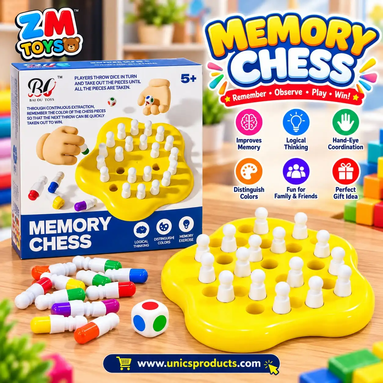 Memory Chess Math Game
