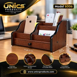 Premium Wooden Desk Organizer with Drawer – Model 6006