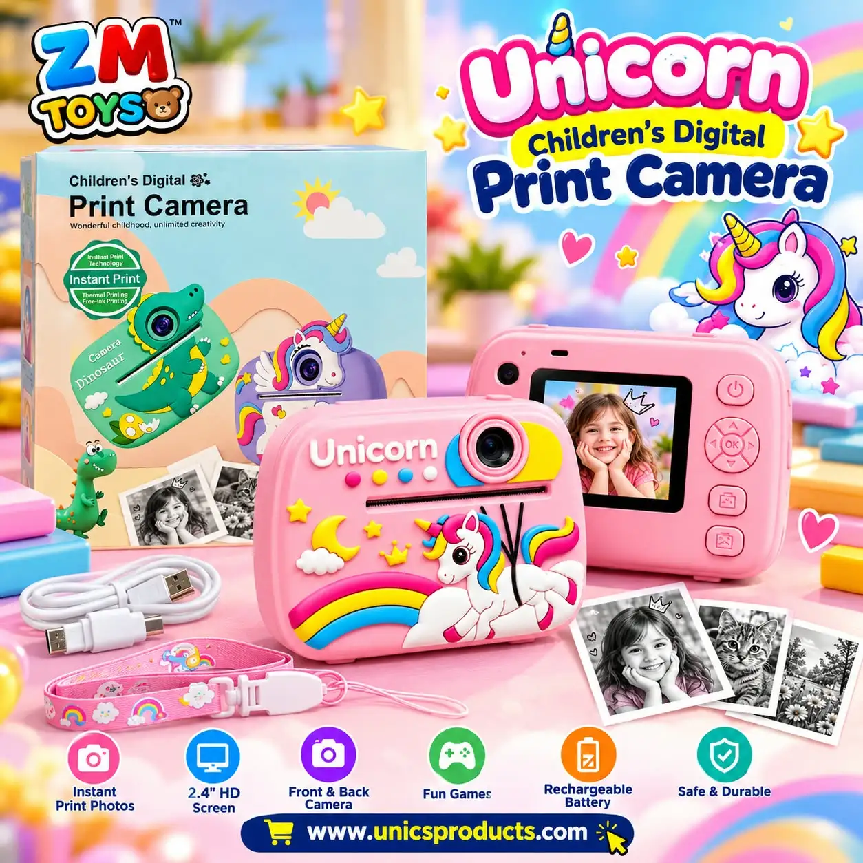 Unicorn Children’s Digital Print Camera