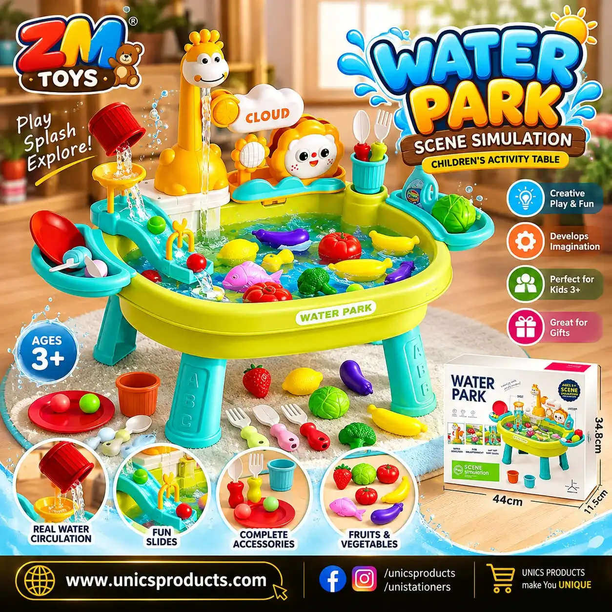 Water Park – Scene Simulation Children’s Activity Table