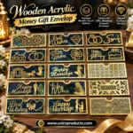 Wooden Acrylic Money Gift Envelop