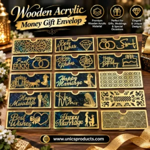 Wooden Acrylic Money Gift Envelop